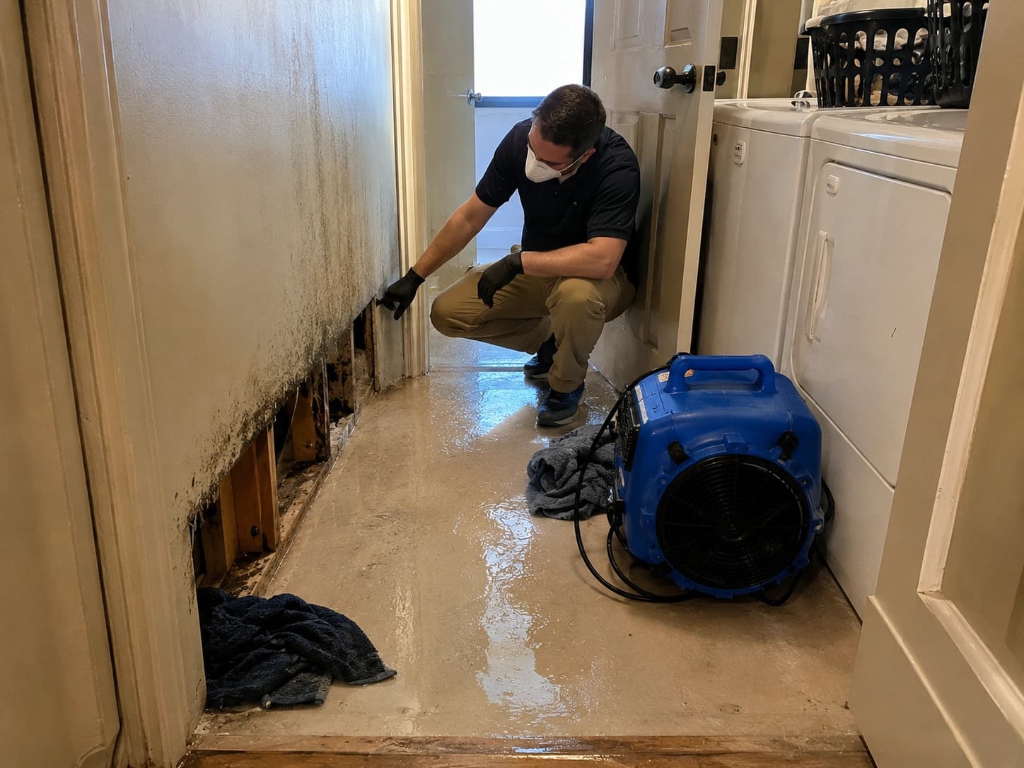 Structural drying equipment placed in a Santa Rosa home